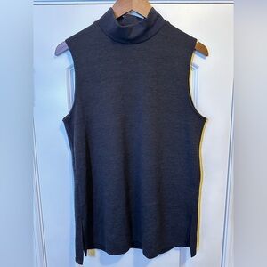 Zara Black Sleeveless/Muscle Mock Neck Knit Top Sz M